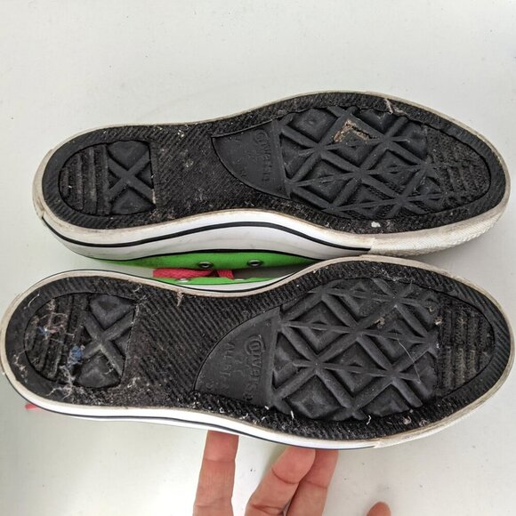 Converse Chuck Taylor All Star Low Top Sneakers Shoes Green Pink Canvas Rubber - Picture 8 of 11
